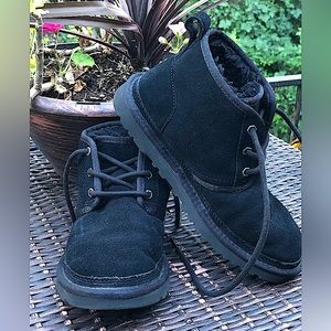 Black Suede UGG Tie Up Boots. Woman’s Size 7